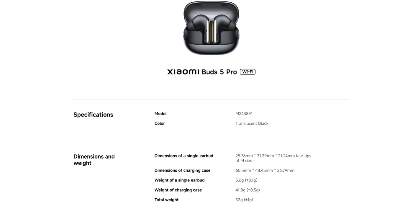 Xiaomi buds 5 pro
